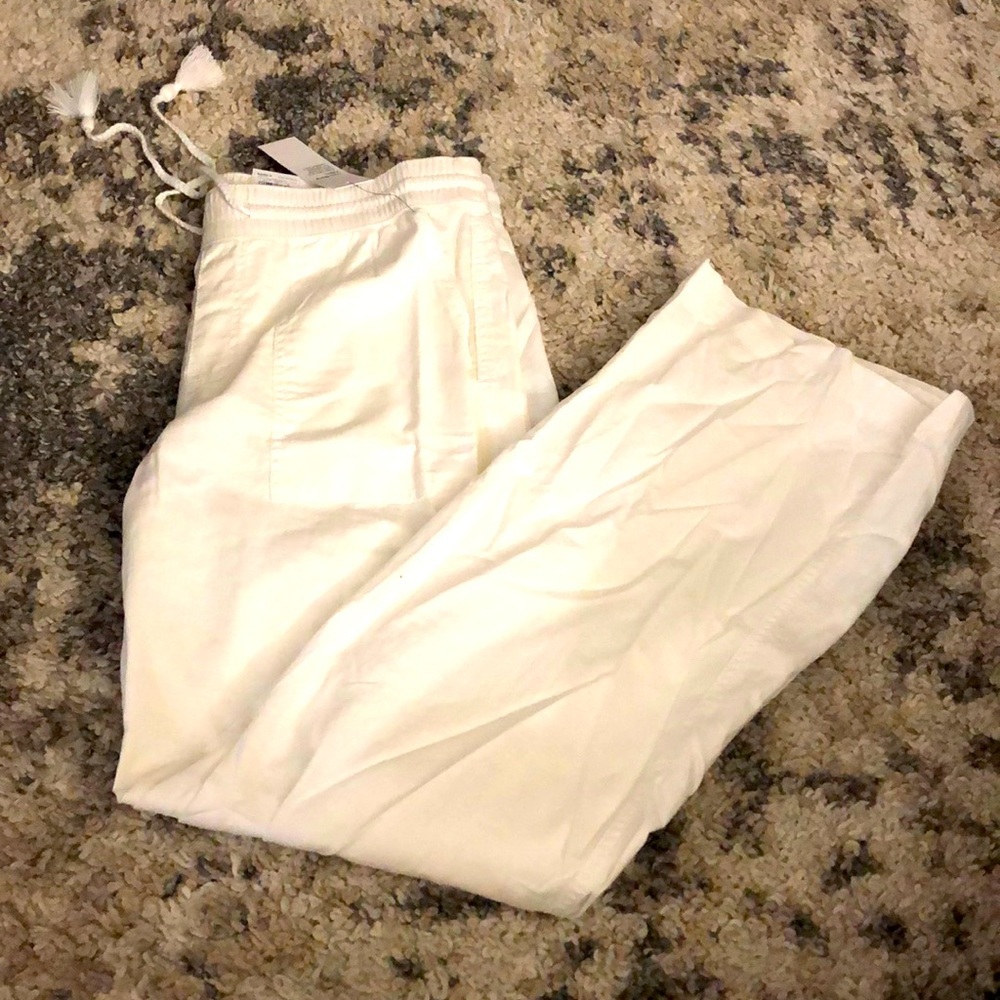 NWT Sonoma White Linen Pants, size medium